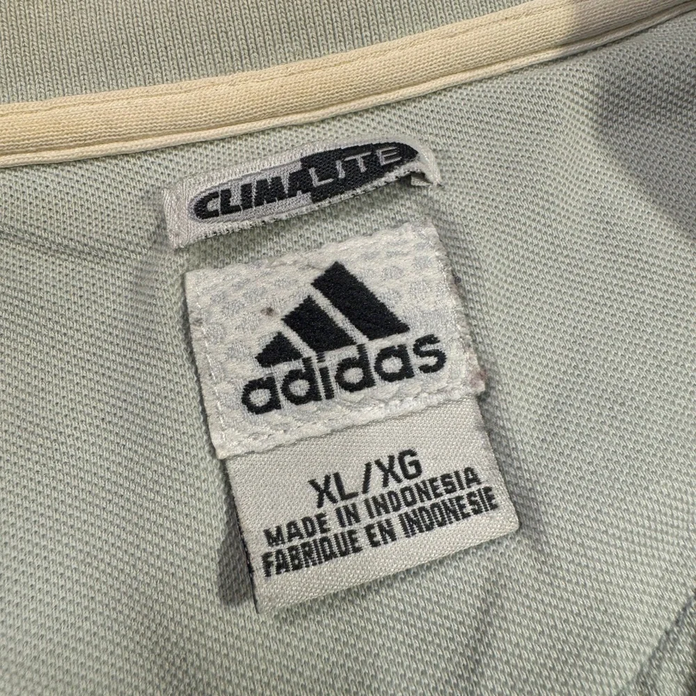 Adidas Men's Climalite Striped Short Sleeve Golf Polo Shirt Light Blue Size XL